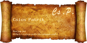 Csics Patrik névjegykártya